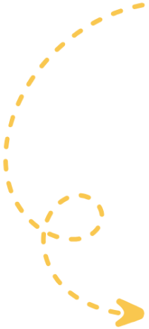 Illustratie gestippelde gele pijl